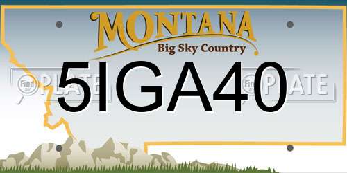 5IGA40 Montana License Plate