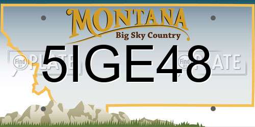 5IGE48 Montana License Plate