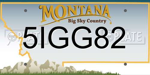 5IGG82 Montana License Plate