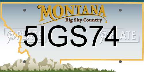 5IGS74 Montana License Plate