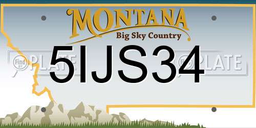 5IJS34 Montana License Plate