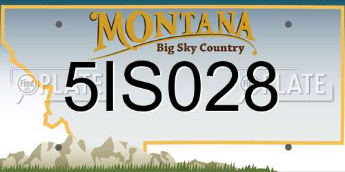 5IS028 Montana License Plate