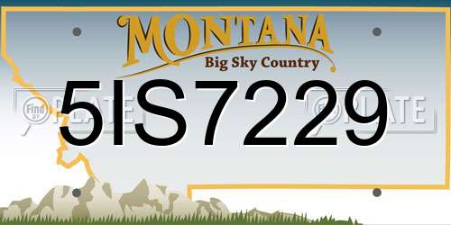 5IS7229 Montana License Plate