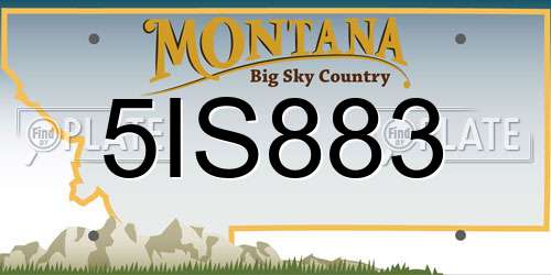 5IS883 Montana License Plate