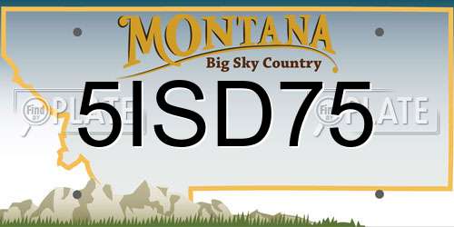 5ISD75 Montana License Plate