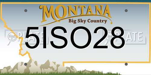 5ISO28 Montana License Plate