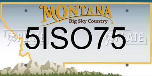 5ISO75 Montana License Plate