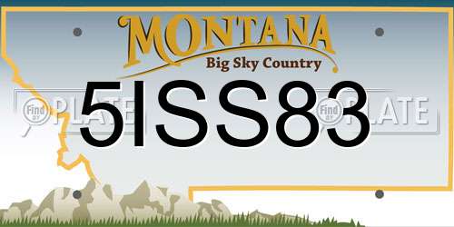 5ISS83 Montana License Plate