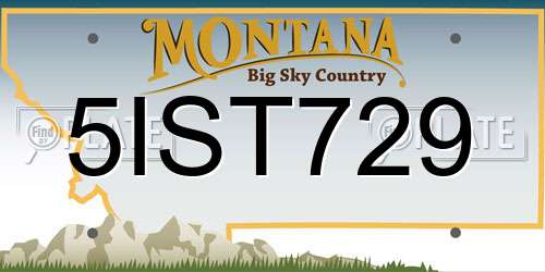 5IST729 Montana License Plate