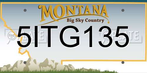 5ITG135 Montana License Plate