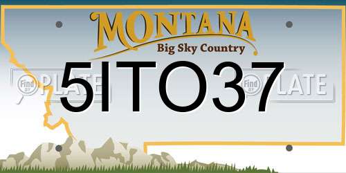 5ITO37 Montana License Plate