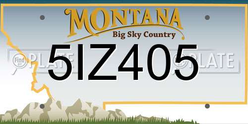 5IZ405 Montana License Plate