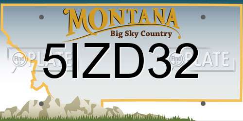 5IZD32 Montana License Plate