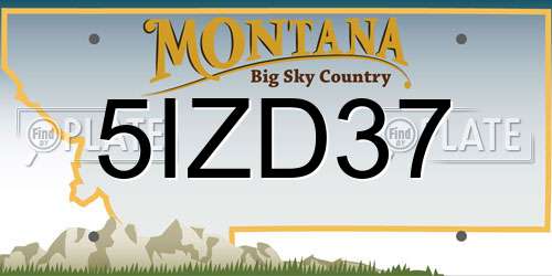 5IZD37 Montana License Plate