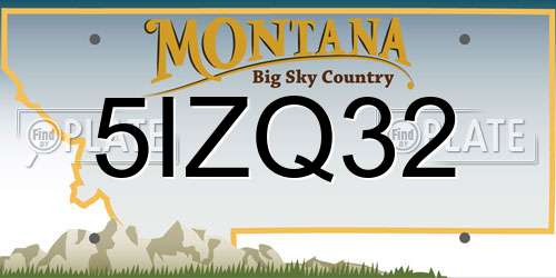 5IZQ32 Montana License Plate