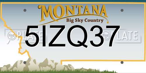 5IZQ37 Montana License Plate