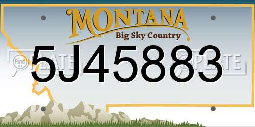 5J45883 Montana License Plate