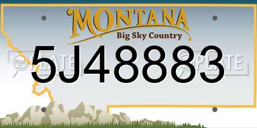5J48883 Montana License Plate
