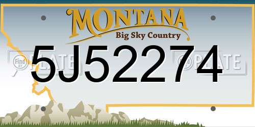 5J52274 Montana License Plate