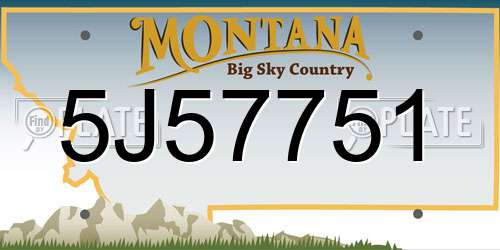 5J57751 Montana License Plate