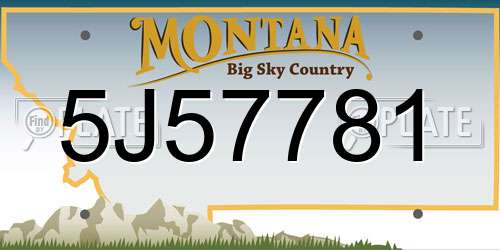 5J57781 Montana License Plate