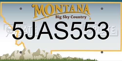 5JAS553 Montana License Plate