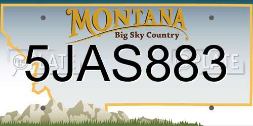 5JAS883 Montana License Plate