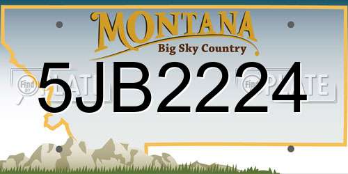 5JB2224 Montana License Plate