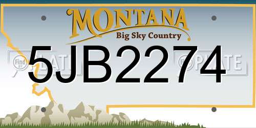 5JB2274 Montana License Plate