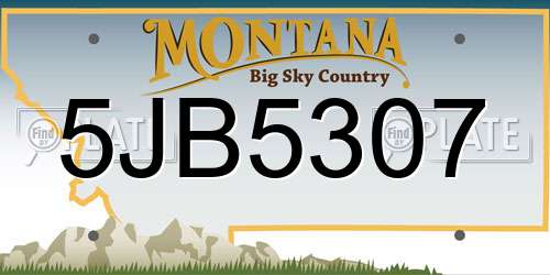 5JB5307 Montana License Plate