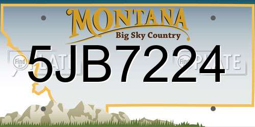 5JB7224 Montana License Plate
