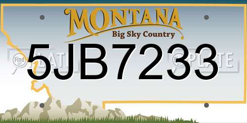 5JB7233 Montana License Plate