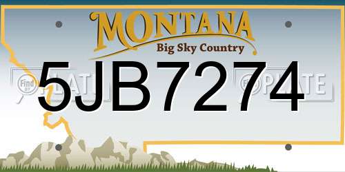 5JB7274 Montana License Plate