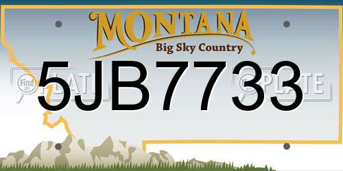 5JB7733 Montana License Plate