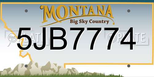 5JB7774 Montana License Plate