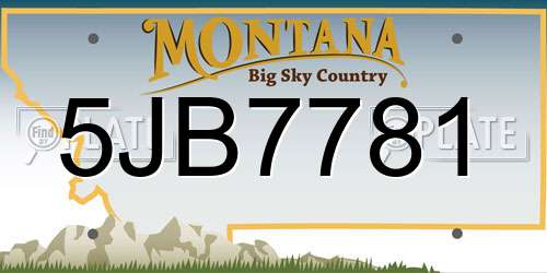 5JB7781 Montana License Plate