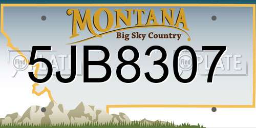 5JB8307 Montana License Plate
