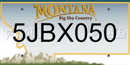 5JBX050 Montana License Plate