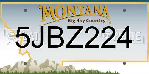 5JBZ224 Montana License Plate