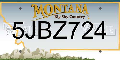5JBZ724 Montana License Plate