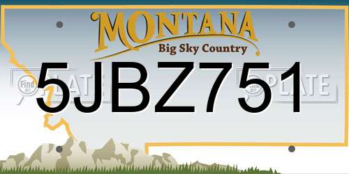 5JBZ751 Montana License Plate