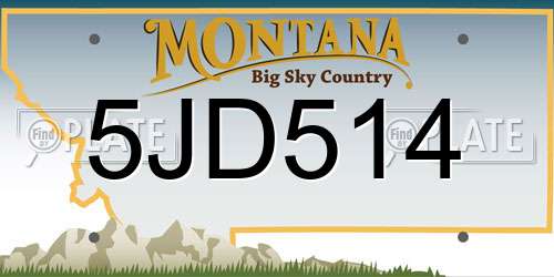 5JD514 Montana License Plate