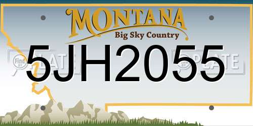 5JH2055 Montana License Plate