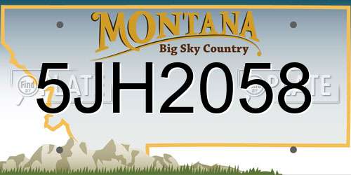 5JH2058 Montana License Plate