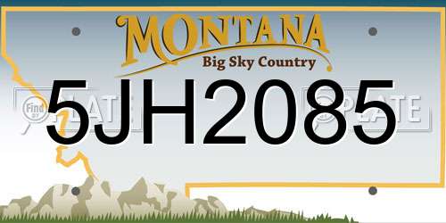 5JH2085 Montana License Plate