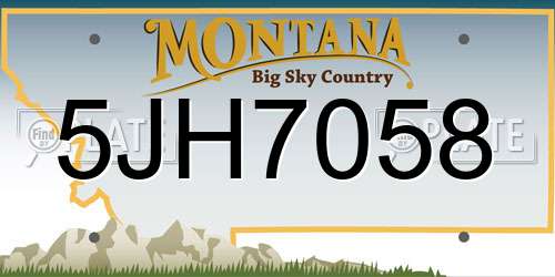 5JH7058 Montana License Plate