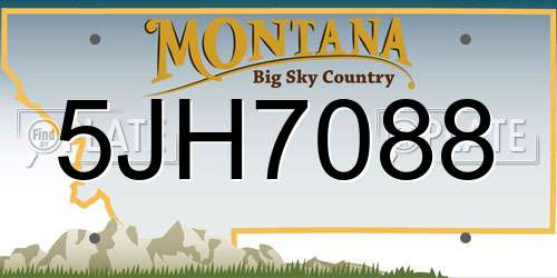 5JH7088 Montana License Plate