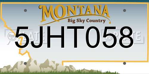 5JHT058 Montana License Plate