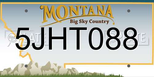5JHT088 Montana License Plate