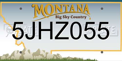 5JHZ055 Montana License Plate
